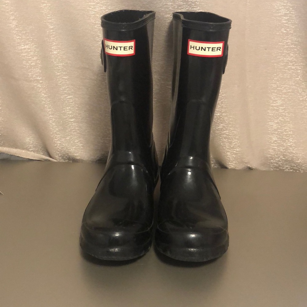 Short Gloss Black Hunter Rain Boots